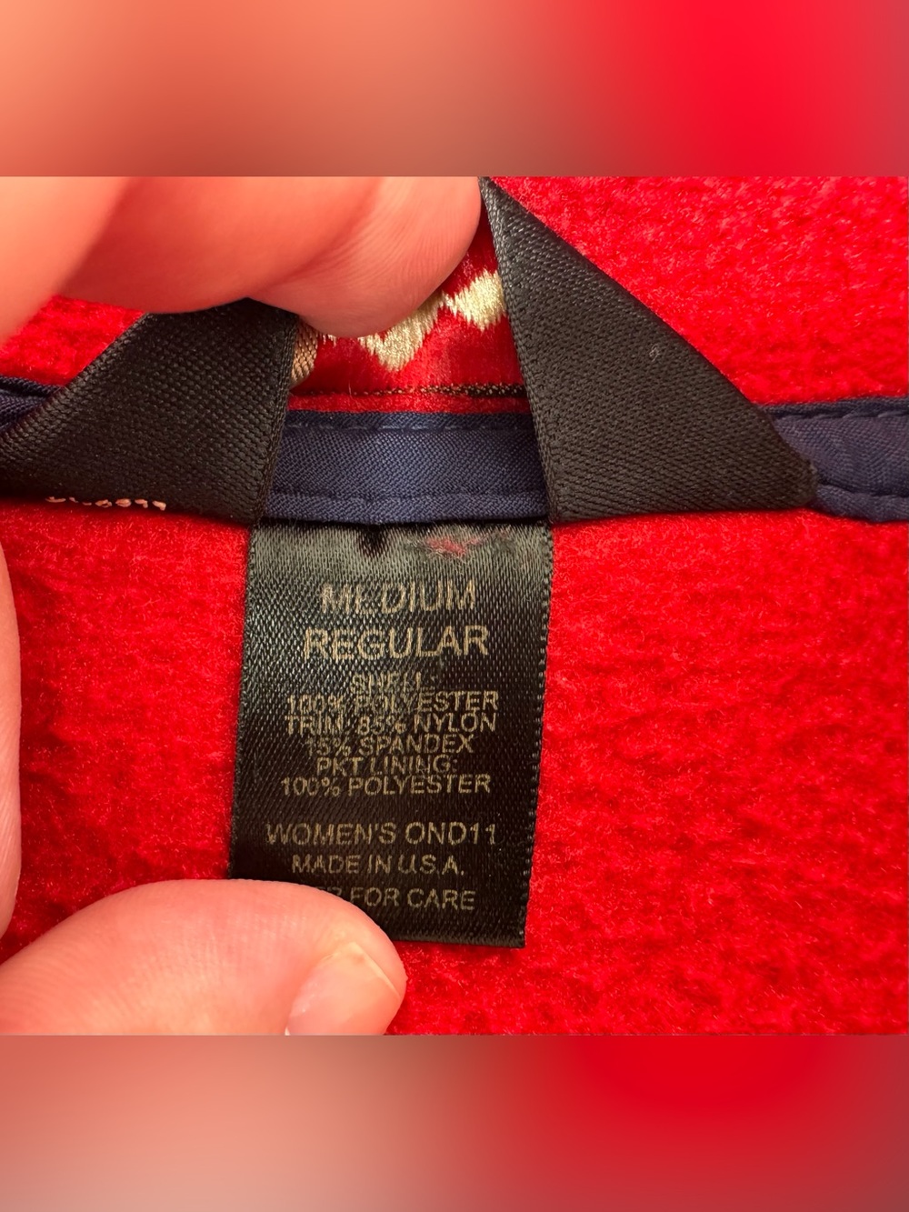 Vintage L.L. Bean Fleece Vest Women’s M Red Made In USA Outdoor Camping Full Zip - Picture 7 of 10